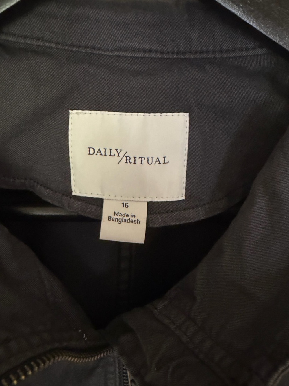 Women’s Military Cargo Zip Jacket, Charcoal - Picture 6 of 6